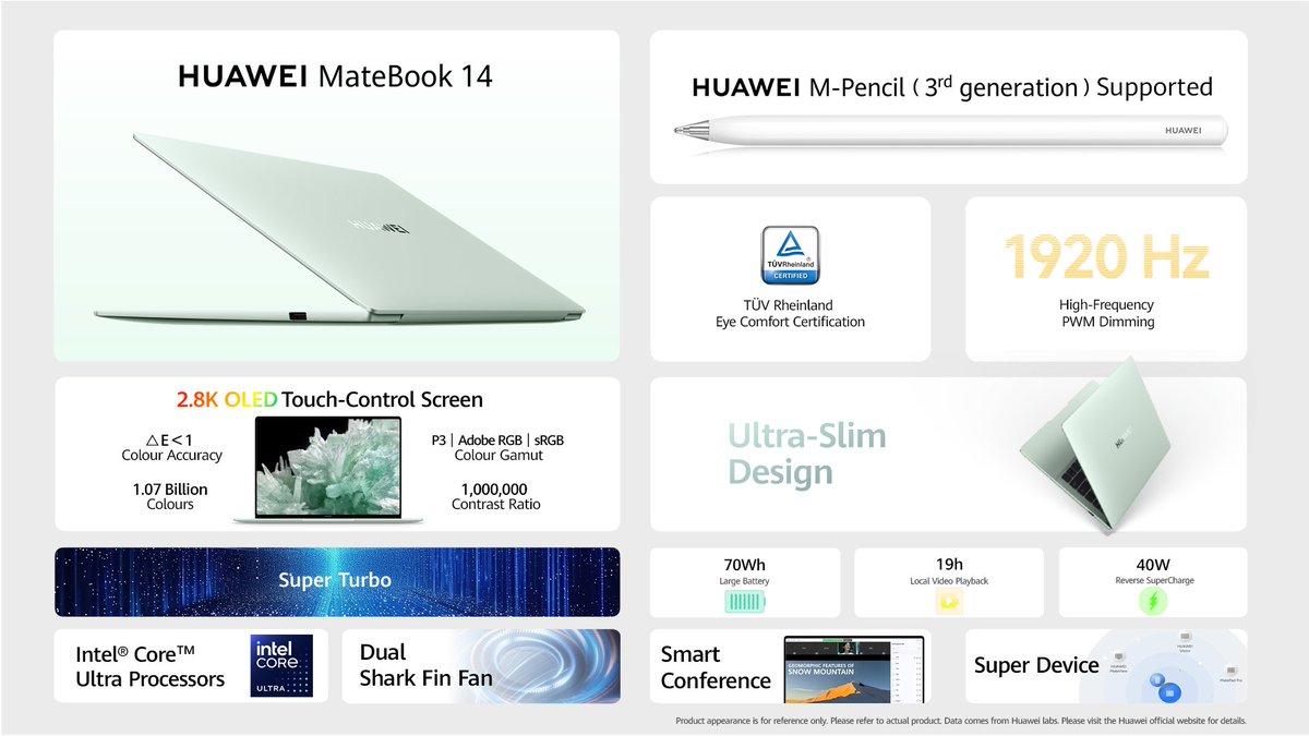 Sleek, stylish, and incredibly smart. Step into the future with #HUAWEIMateBook14, where seamless navigation and vivid visuals await at your fingertips, whether you're diving into work or streaming your favourite shows. #CreationOfBeauty