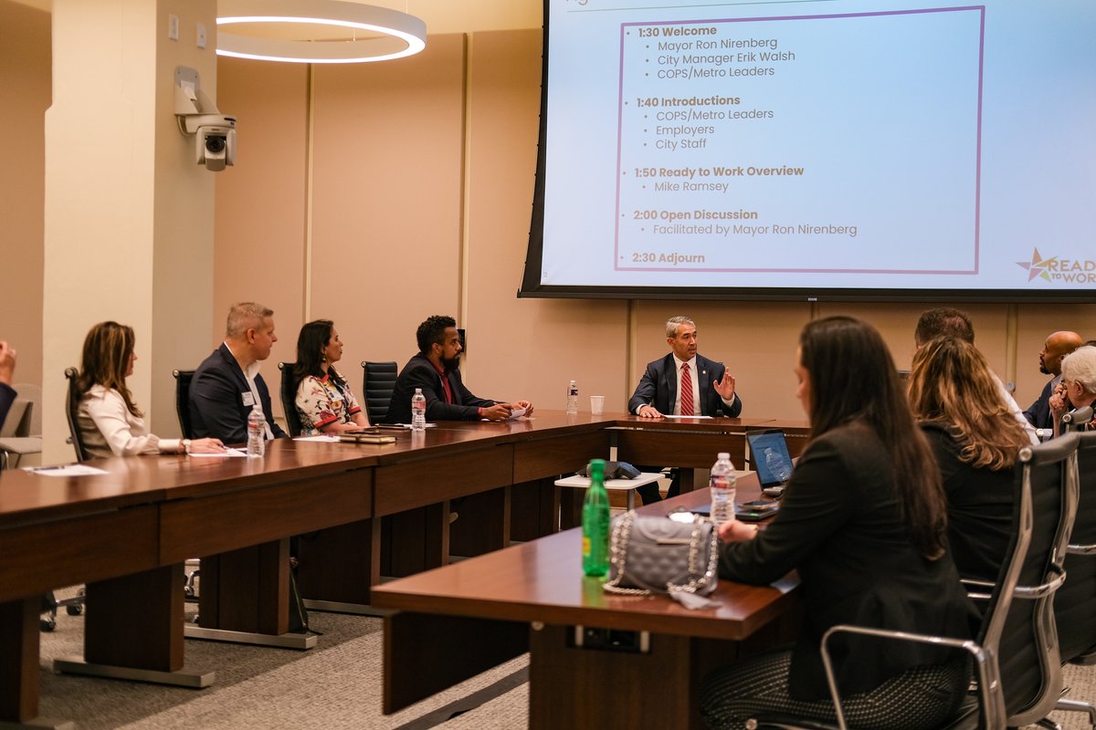 Bringing our Ready to Work partners together, sector by sector is crucial to the success of the largest workforce development program in San Antonio’s history. It was a privilege to connect with finance partners & @copsmetro to delve into the workforce demands of our community.