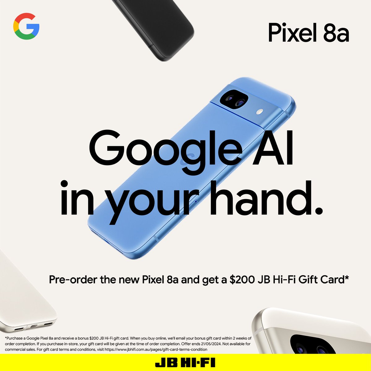 Meet Pixel 8a. 📱 Delightful. Powerful. AI-full. 🤩 Pre-order now at JB 👉 brnw.ch/21wJyLy