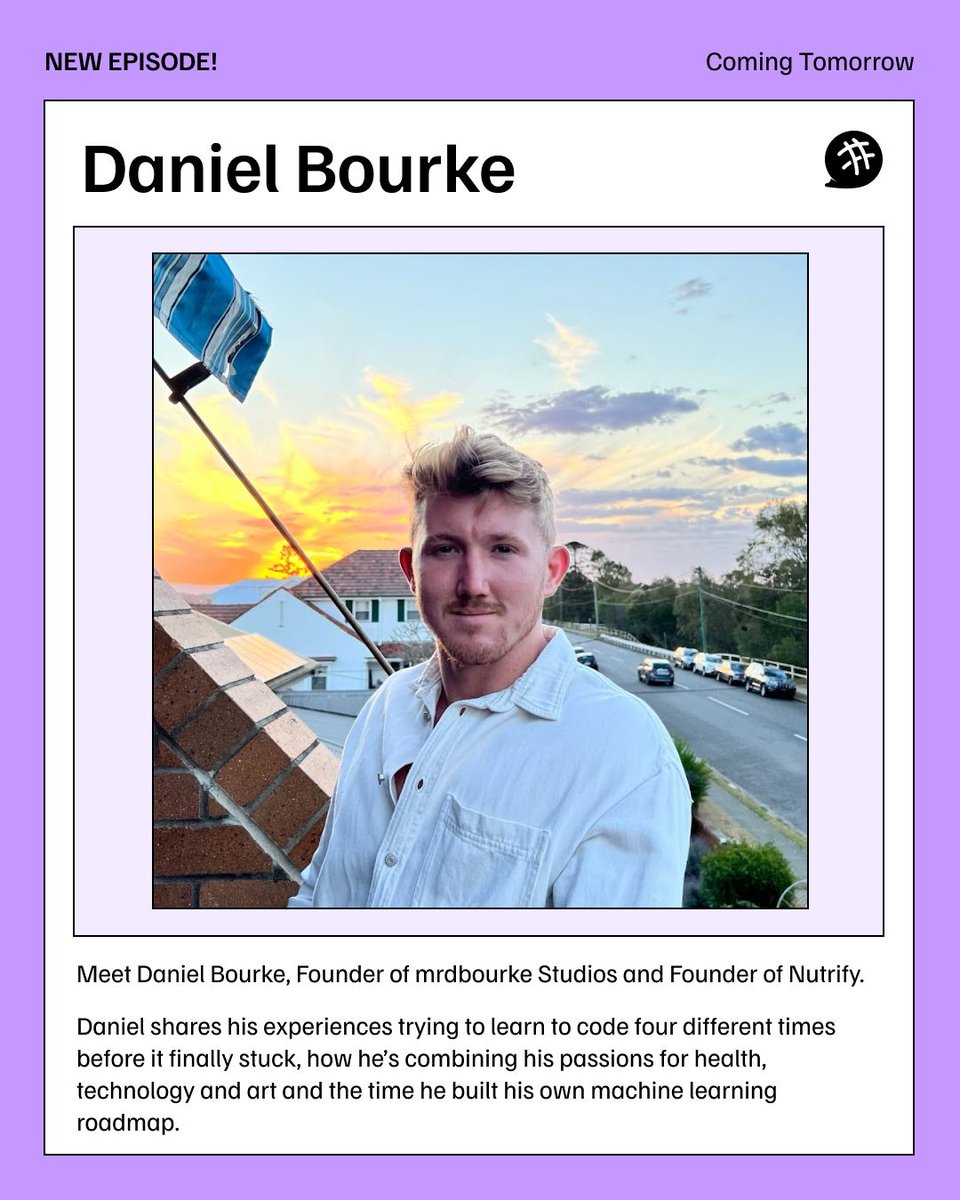 New podcast episode tomorrow with @mrdbourke, founder of mrdbourke Studios and Nutrify! We will be talking about using AI to move more and eat better. Find the new episode tomorrow wherever you get your podcasts.