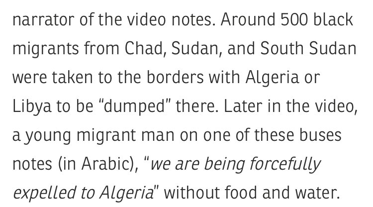 The Tunisian government is forcibly removing Sudanese, South Sudanese and Chadian refugees without giving them food, shelter or water and ‘dumping them’ in the Algerian and Libyan borders. 

just abhorrent 
racism in Arab societies still very much exists 

#KeepEyesOnSudan