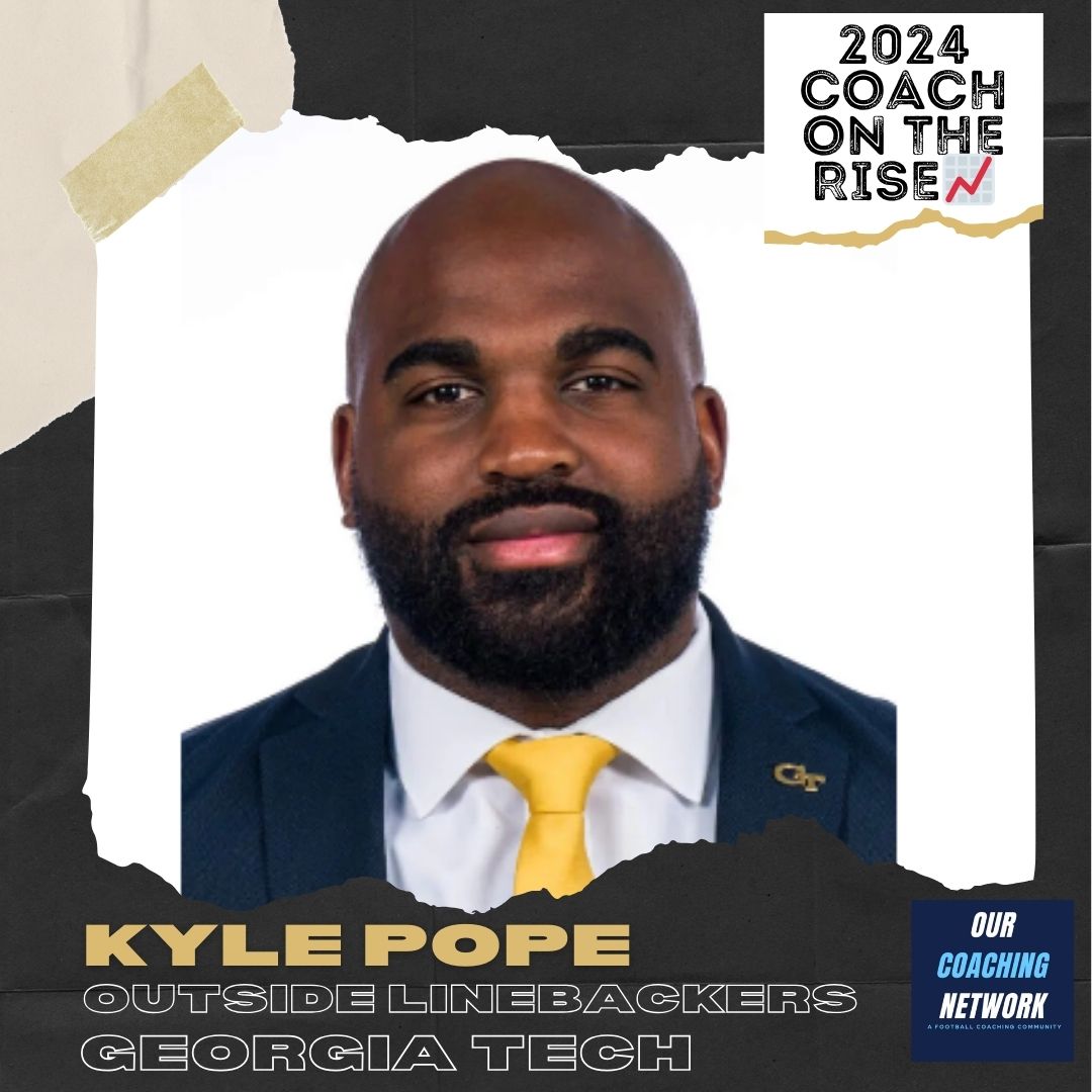 🏈P4 Coach on The Rise📈 @GeorgiaTechFB Outside Linebackers Coach @Coach_KPope is one of the Top Defensive Coaches in CFB ✅ And he is a 2024 Our Coaching Network Top P4 Coach on the Rise📈 P4 Coach on The Rise🧵👇