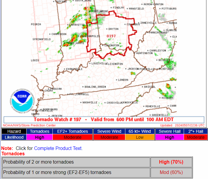 With new data from special weather balloons, the SPC has pulled a quite high-end tornado watch for southwestern Ohio!