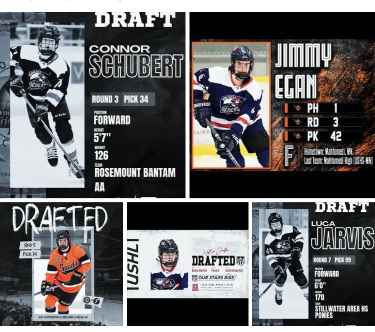 Congrats to our Minnesota Generals that were drafted! @USHL @YouthHockeyHub @FollowThePuck #GoGens