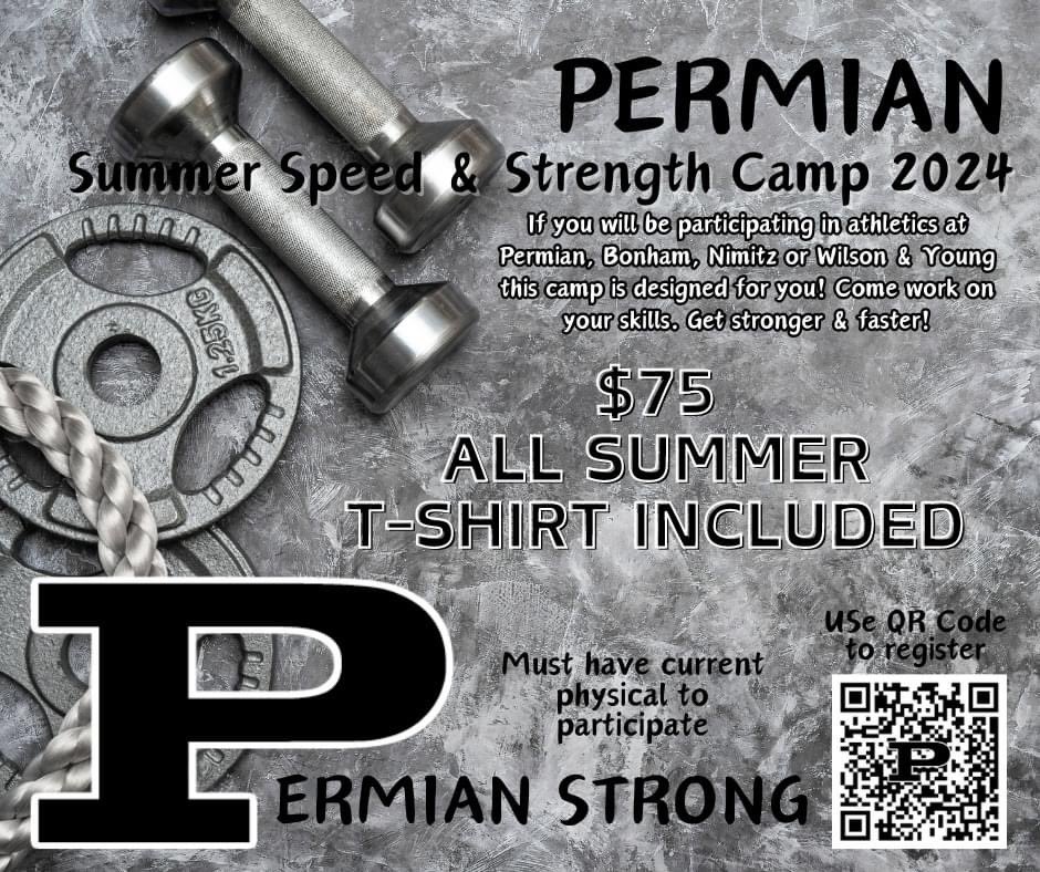 Come join us at Permian Speed & Strength Camp this summer. forms.gle/7UhBC2NaFvsJgJ…