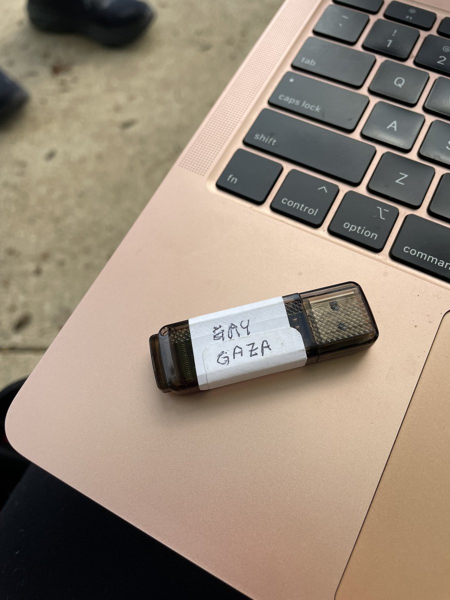 an old man at the encampment handed me this flash drive that has “amazing information” on it and it seemingly says Gay Gaza.