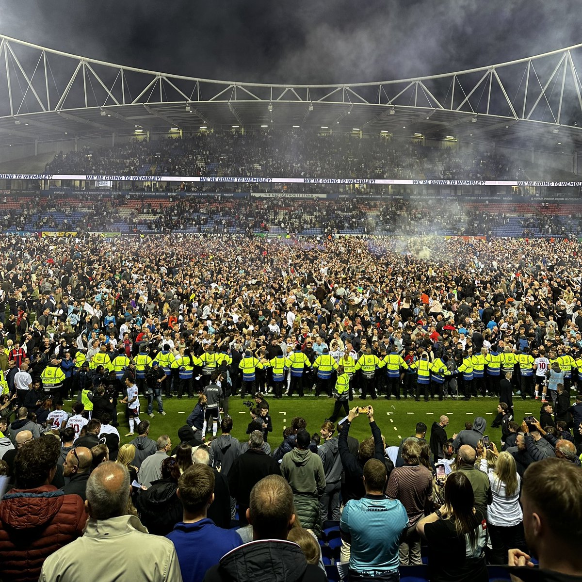 What a night. We’re going to Wembley! 1 more game to go 🙏🏽🤍 #bwfc #coywm