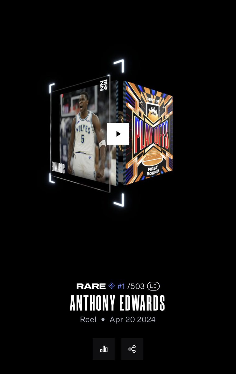 @NBATopShot First #1 pull ever for me and it’s a rare @theantedwards_ I still can’t believe it!!!! #lucky