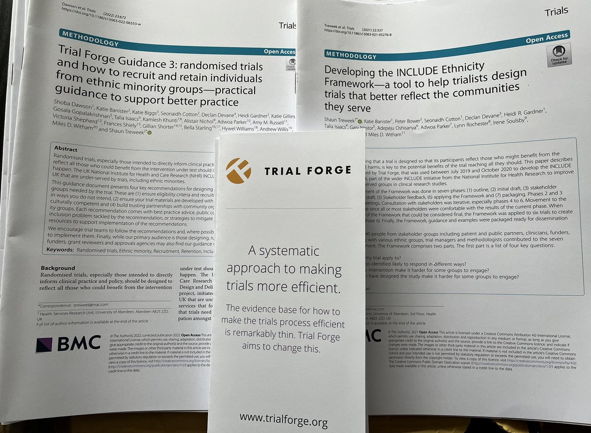 ShobaDawson's tweet image. Looking forward to attending the Health Equity in Clinical Trials Congress tomorrow.
If you would like some resources on improving trial diversity, come and have a chat with me @Trial_Forge #HealthEquity #HECT #inclusiveresearch