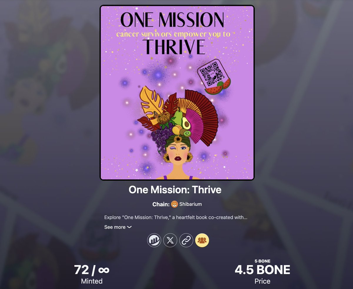 📢 Exciting Announcement!🧵 We're thrilled to announce that the ebook 'One Mission: Thrive' is now available as an NFT on #Shibarium for just 5 $BONE! Free for @tfw_nft holders. Affiliate program & more. 50% tfw fam, 50% donation CA: 0xFAc54f02e39510c890dB4ca79Dca5b18A697122f