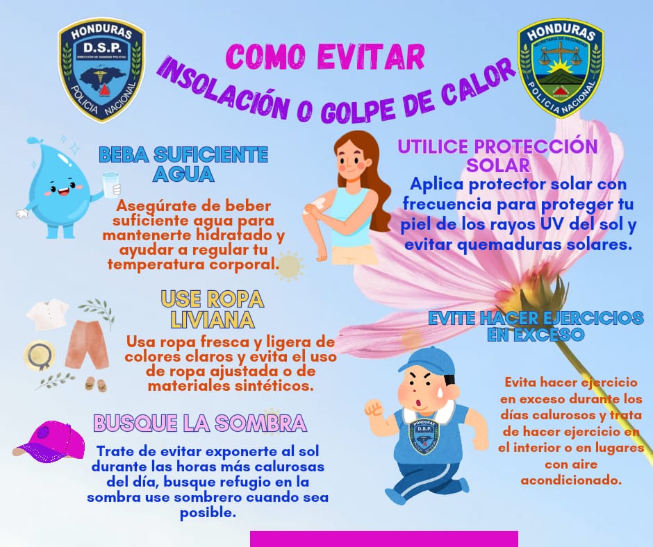 Consejo Saludable 🌞 Ante los cambios de temperatura ambiental, 😓el cuerpo sufre cambios bruscos en la presión arterial, lo que puede poner en riesgo su salud♥️ En ese sentido la Dirección de Sanidad Policial te brinda los siguientes consejos @hegusave @PoliciaHonduras