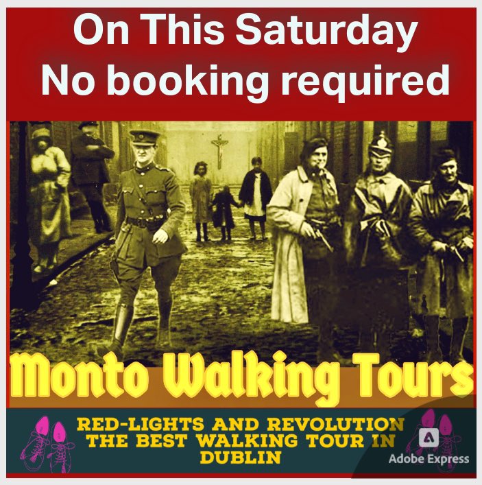 Monto Walking Tour On This Saturday 11th May. 2024. Time 2pm Meeting outside the Spar Shop on the lower end of Talbot Street right facing Connolly Train Station on Amiens Street Dublin 1. Tour, 2 hours. Cost €10.