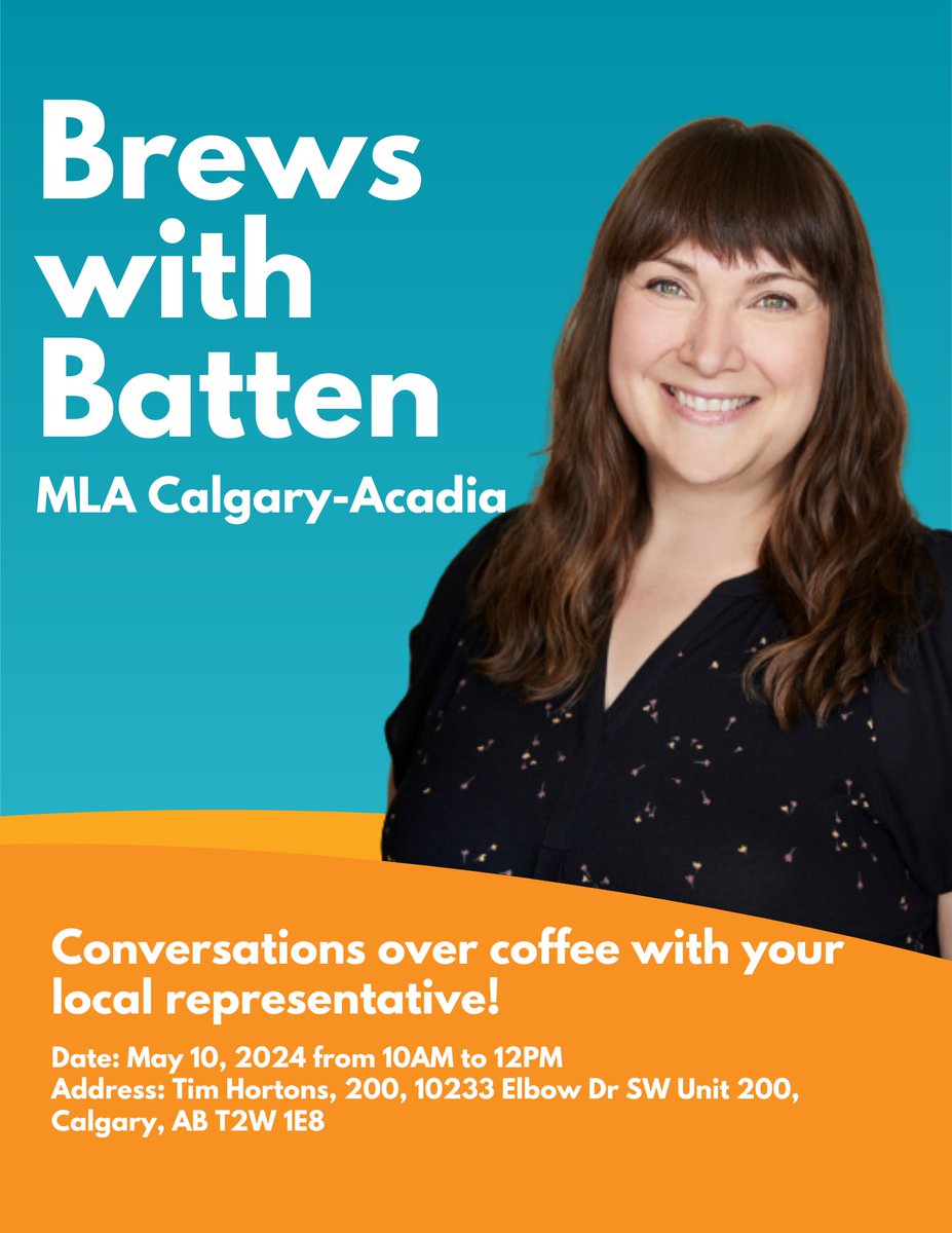 Join me for a cup of coffee!

I'll be at the Southwood Corner Tim Hortons this Friday, May 10th from 10 AM - 12 PM. Hope to see you then! 

#YYCAcadia