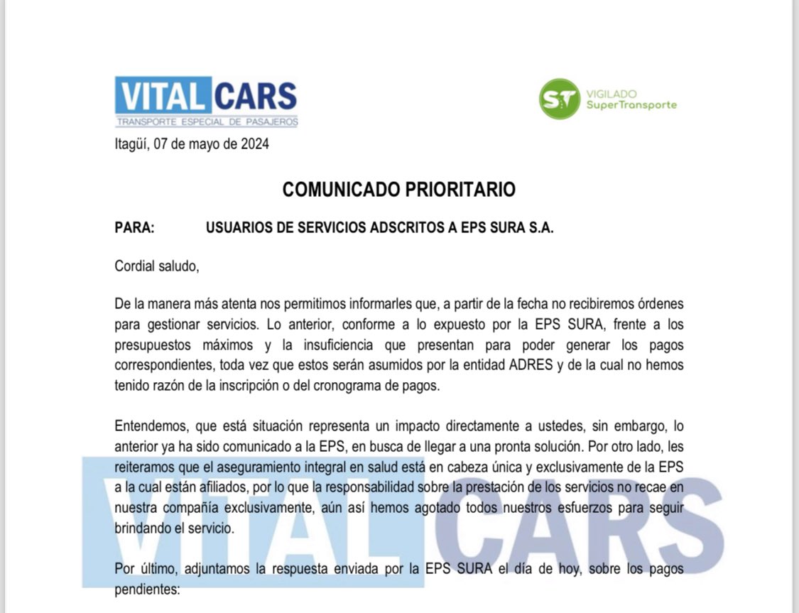Muy grave que prestadores de servicio estén suspendiendo actividades porque hay pagos pendientes y aún no saben en qué momento pagará <a href="/AdresCol/">ADRES</a> <a href="/agaviriau/">Alejandro Gaviria</a> <a href="/andresvecino/">Andrés Vecino MEcon MD PhD</a> <a href="/Supersalud/">Supersalud</a>¿ Quien debe responder por la continuidad del servicio a pacientes?