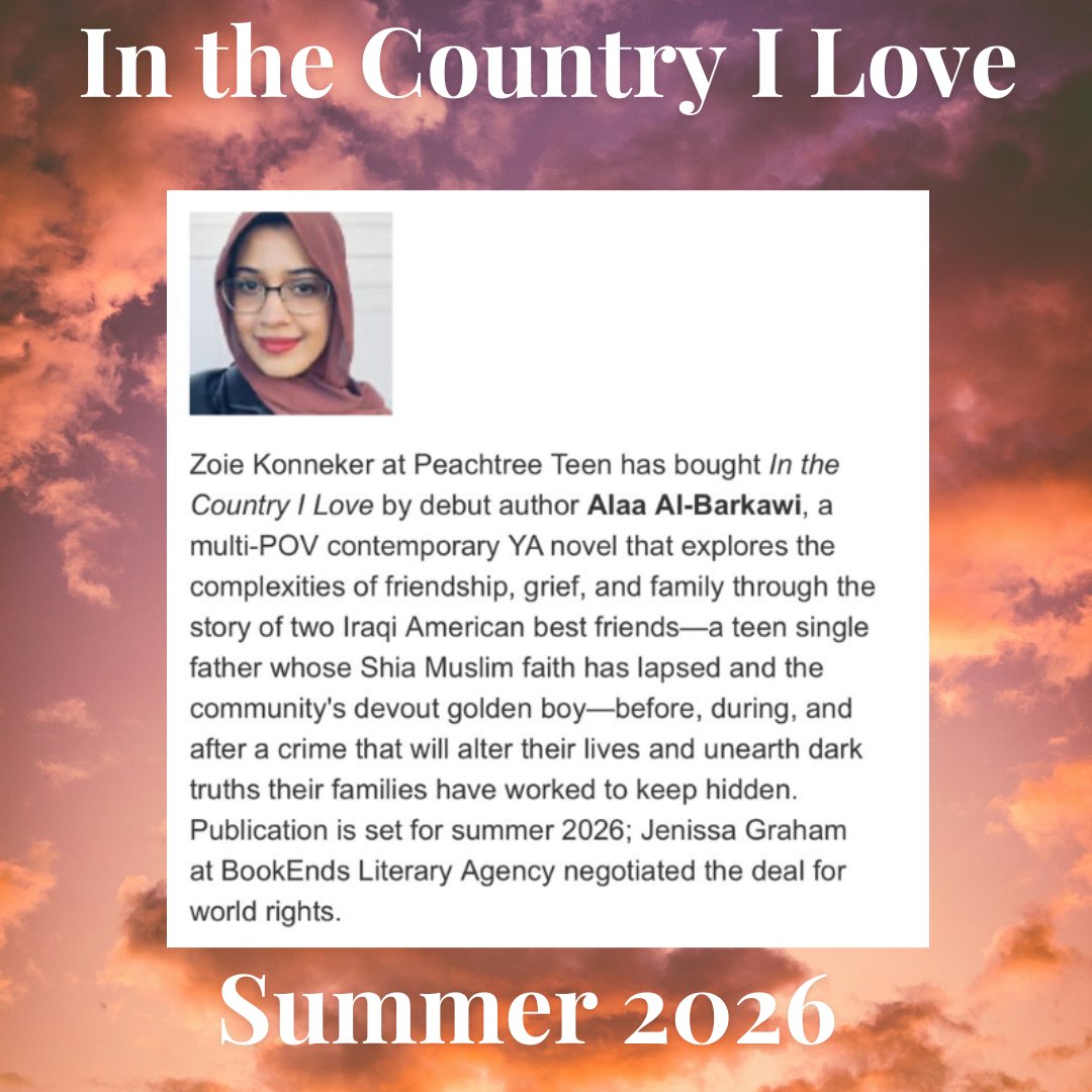 My debut novel, IN THE COUNTRY I LOVE, is coming to Peachtree Teen! The first YA Iraqi Shia book to hit the shelves ❤️ This book is for the kids who struggle with their faith & those who are desperate to cling on to it. And to the refugees trying to find home—wherever it may be