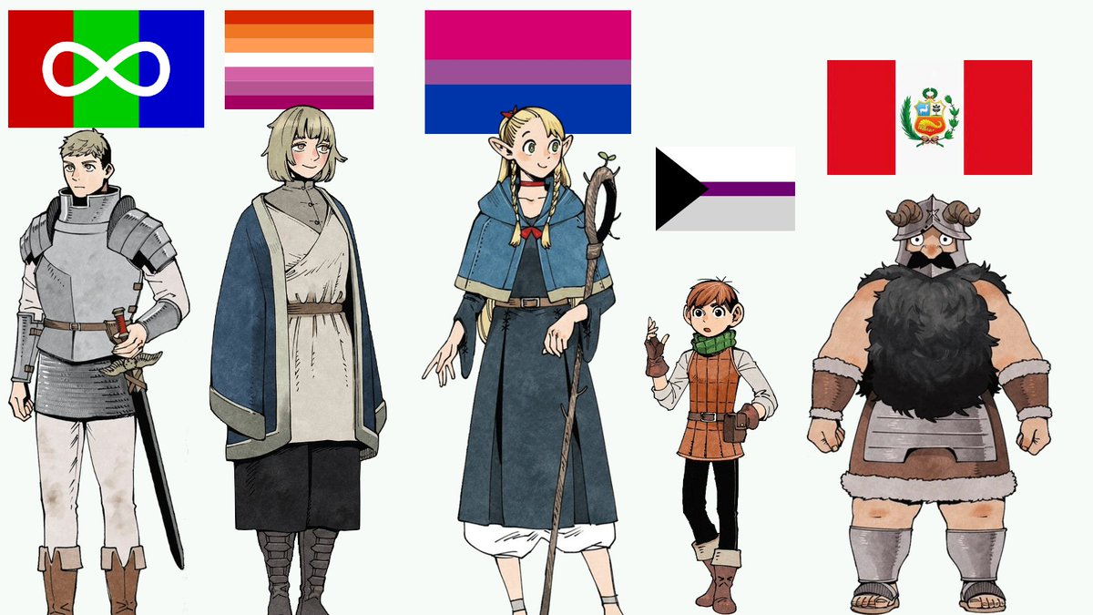 Dungeon Meshi pride flags!!!!!