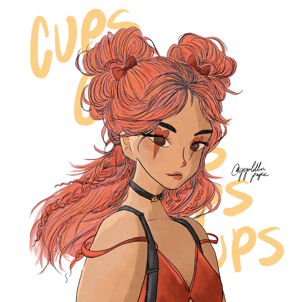 hicCUPS @Valkyrae #Hiccups #RayMond 

My first Hiccups work🥰 She totally steals Chatty’s bow ties for her hair 😝