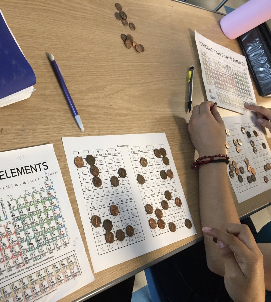 Element Bingo (we called it ARGON) in Chemistry today to practice finding the elements on the periodic table