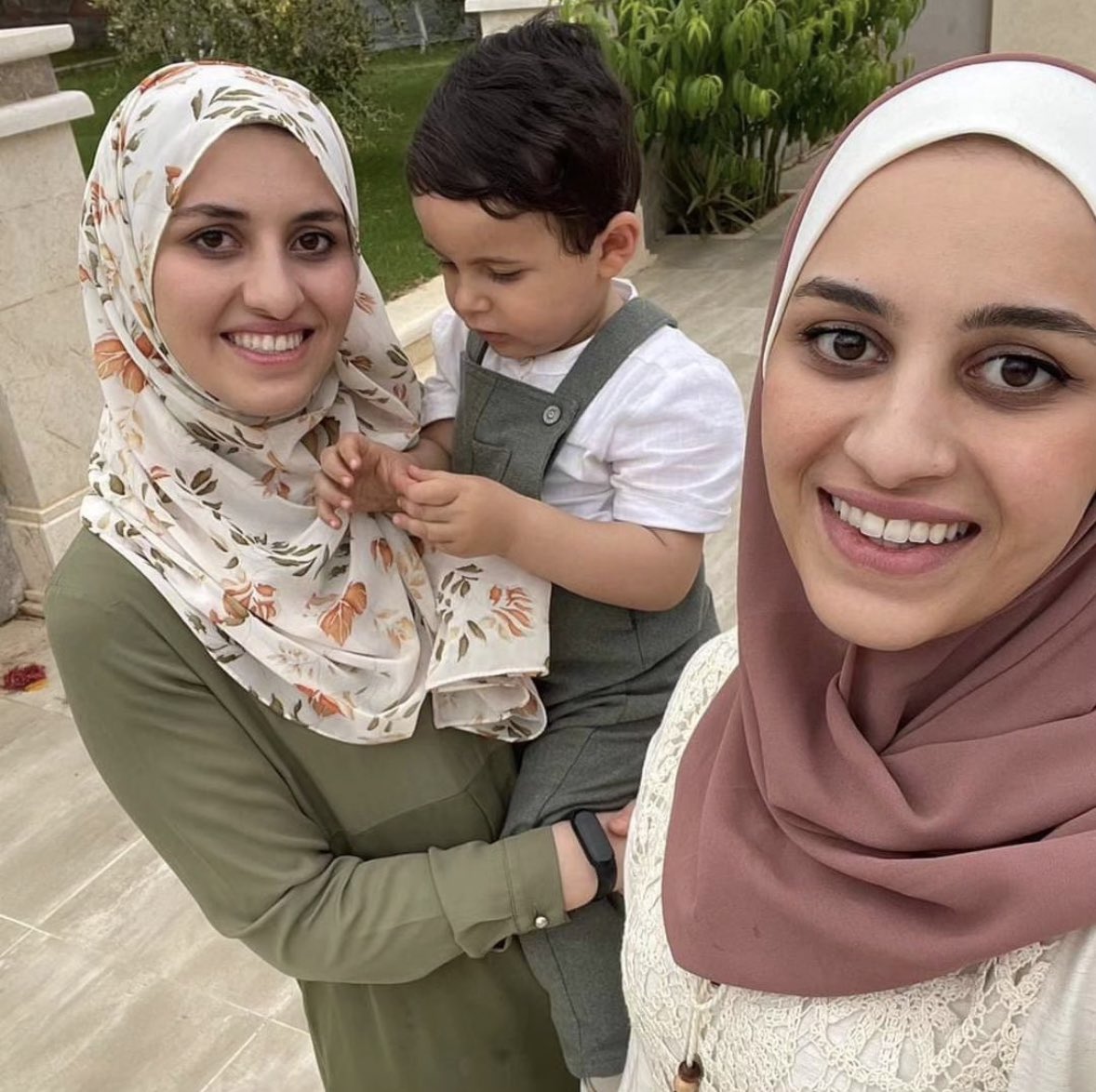 My cousins…The exceptional dentists Samah and her baby Lara, Shaima and her son Tito , Batoul & Liya were killed by the Israeli army, along with my beloved grandmother four months ago ! Until this moment, I can’t believe it, as if they are traveled and will return any moment ‼️