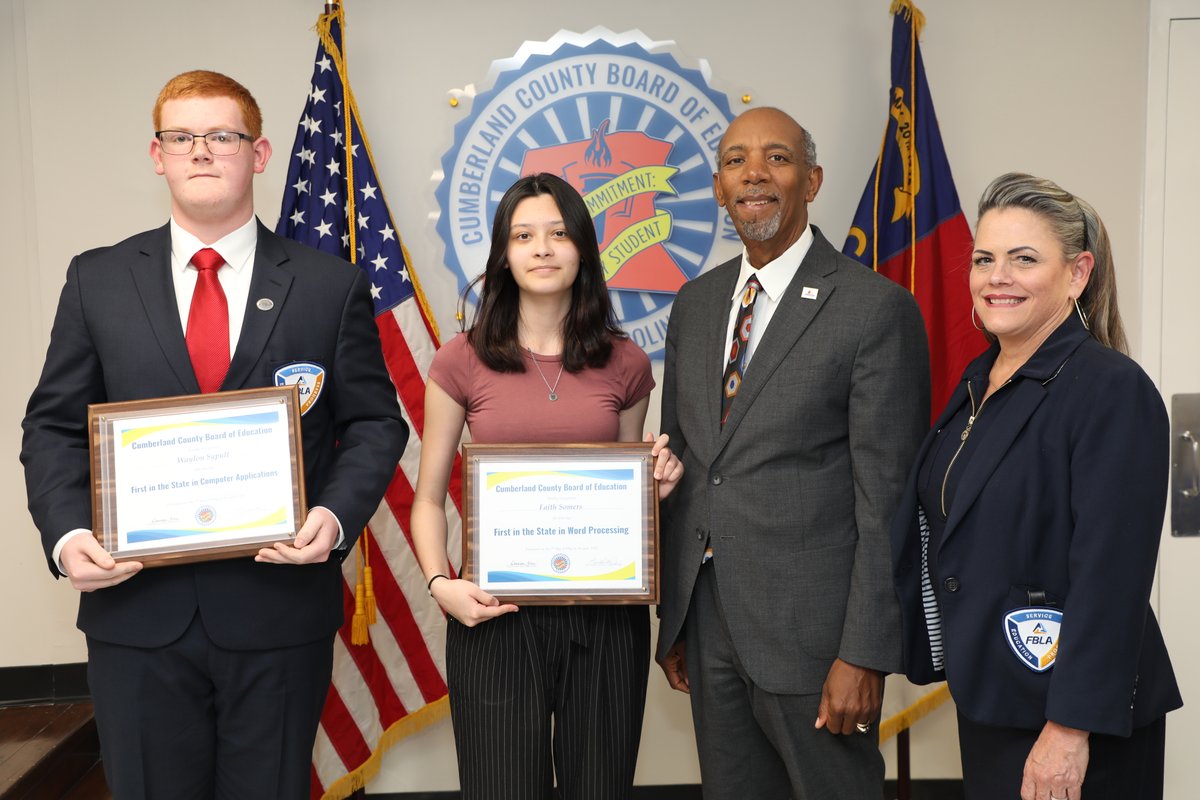 Students from Gray's Creek High School were recognized by the Cumberland County Board of Education as State Leadership Conference Winners. Congratulations! #SuccessfulStudents