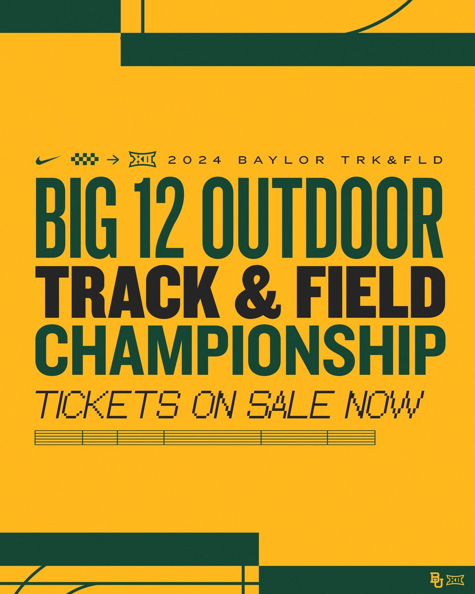 Ready to see some elite performances right here in Waco 😤 The @Big12Conference Outdoor Track & Field Championship starts Thursday at our home track 🐻 🎟️ baylorbea.rs/24Big12OTFTick… #SicEm | #Big12TF