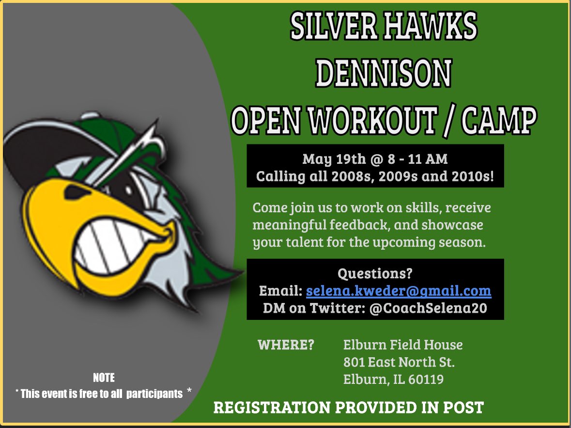 ‼️Another reminder to all 2008s, 2009s and 2010s‼️
 12 days away from a free skills camp on a Sunday with <a href="/SilverHawkSball/">Silver Hawks</a> You don’t want to miss this!  Sign up before the 19th. Registration link below. 

docs.google.com/forms/d/1zC6GF…