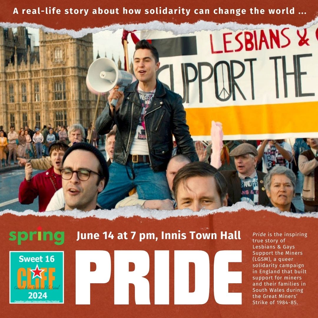 📽️Celebrate #Solidarity & #Pride at this special screening of the award-winning film PRIDE: 🗓️ Friday, June 14 ⏰ 7:00 PM 📍Innis Town Hall, 2 Sussex Ave, Toronto 🎟️Tickets: bit.ly/pridefilm2024 #bepridetoronto #pridetoronto2024 #torontopride2024 #canlab #onlab @mikeinpride