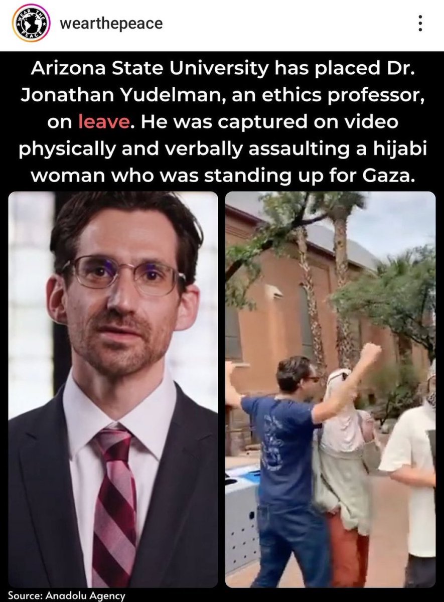 BOYCOTT ZIONISTS

This vile excuse for a human being was suspended from his job at Arizona State University. 

Learn how to deal with Zionists. 
1. Film the fuckers
2. tag their employers. 

#fightback