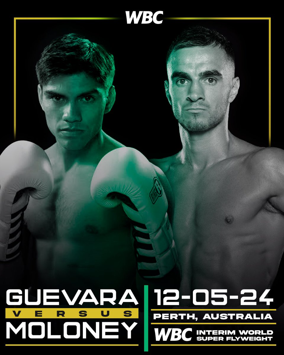 🚨THIS WEEKEND🚨 Moloney vs Guevara Andrew Moloney will face Pedro Guevara for the interim WBC super flyweight title on May 12 at the RAC Arena in Perth, Australia, in a fight that will air live on ESPN, ESPN KNOCKOUT and ESPN+.