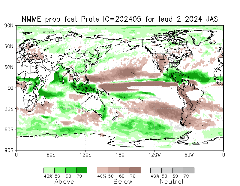 Souza101Matt's tweet photo. NMME SSTS show clear La-Nina/-PDO and favorable +AMO with heat concentration in the MDR. Precip anomalies showing the active look like the others. #hurricaneseason. #NMME https://t.co/dXTyKjkAP3