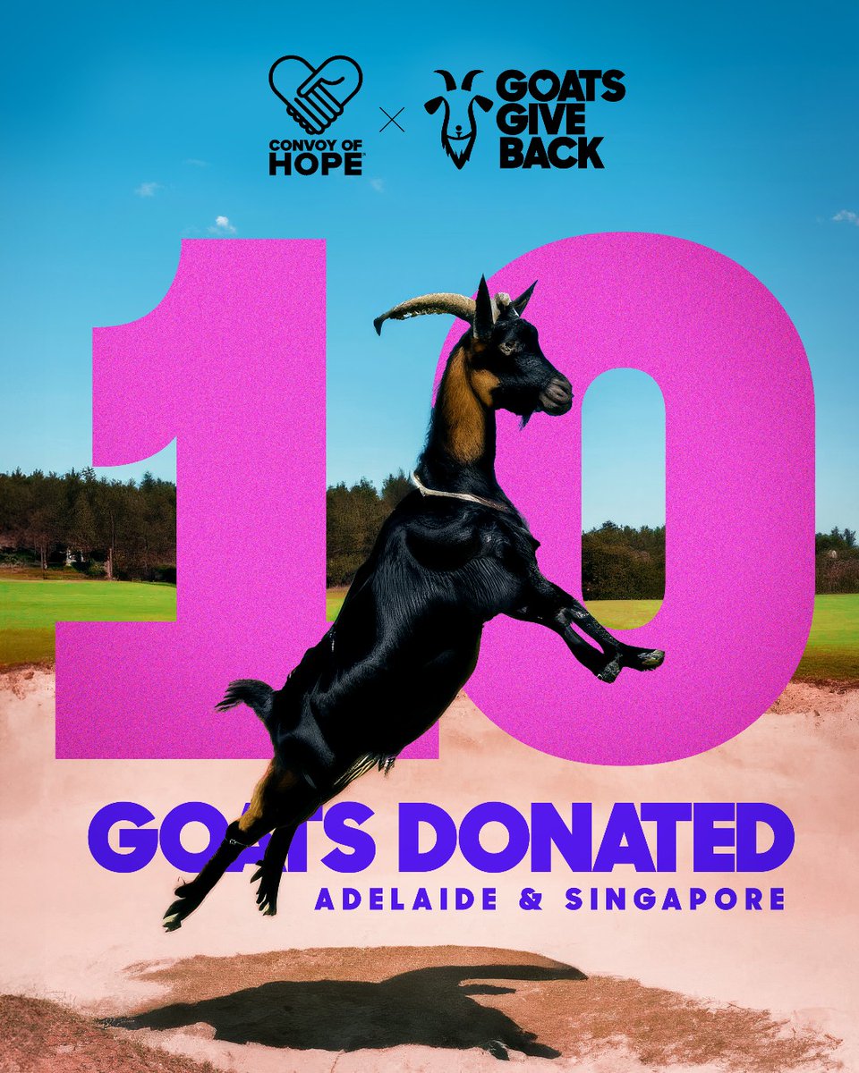 Excited to share that we'll be donating 10 goats following our performances in Adelaide and Singapore! 🐐 Read more about our Goats Give Back Campaign 👉 bit.ly/44ySySr @ConvoyofHope #GoatsGiveBack