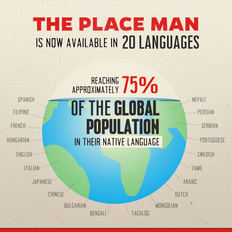 We're thrilled with the growing global reach of #ThePlaceMan, now translated into 20 languages by #PlacemakingX leaders around the world! The 19 min movie tells the story of the roots of the #placemaking movement which aims help everyone become a 'Place Man' or 'Place Woman!'