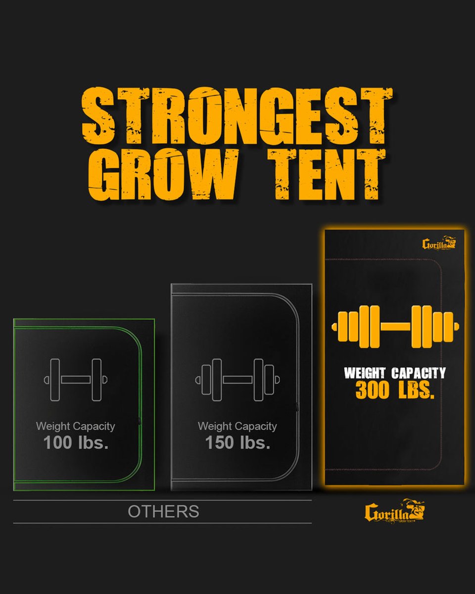 Introducing the all-new Gorilla Grow Tent, incorporating all of the greatest features from our previous lines at a price point that will make even the most frugal of growers salivate. Still the Tallest. Thickest. Strongest. ⛺️ Shop New GGT: bit.ly/NewGGT