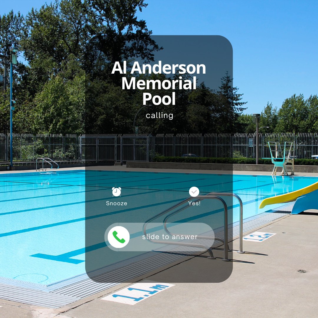 Ring Ring! Al Anderson Memorial Pool (AAMP) is calling! 📱🏊 The City's beloved outdoor pool will be open starting on May 10th. It offers swimming lessons, lane swimming, aquatic fitness programs, public rentals, and public swim. Learn more at langleycity.ca/recreation-cul….