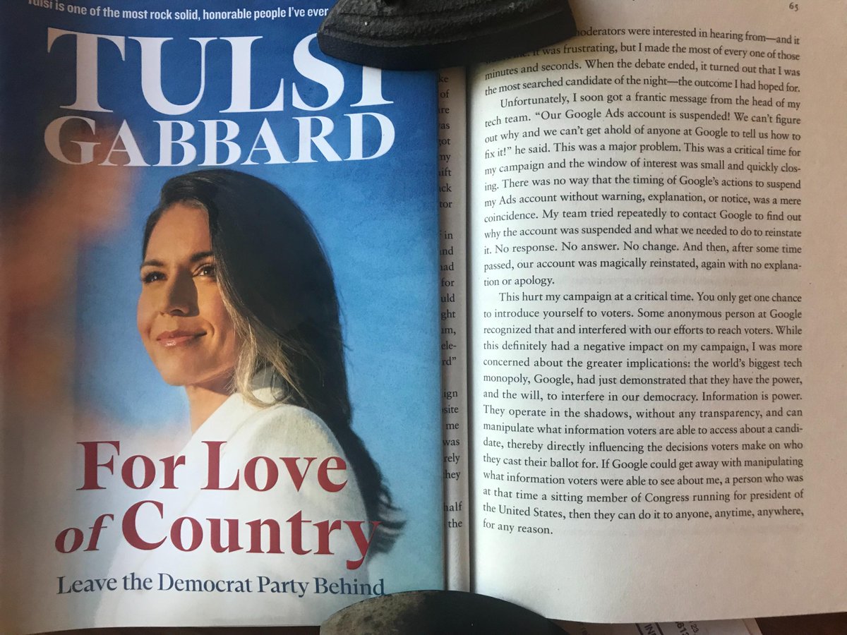 'If Google could get away with manipulating what information voters were able to see about me, a person who was at that time a sitting member of Congress running for president of the United States, then they can do it to anyone, anytime, anywhere, for any reason' @TulsiGabbard…