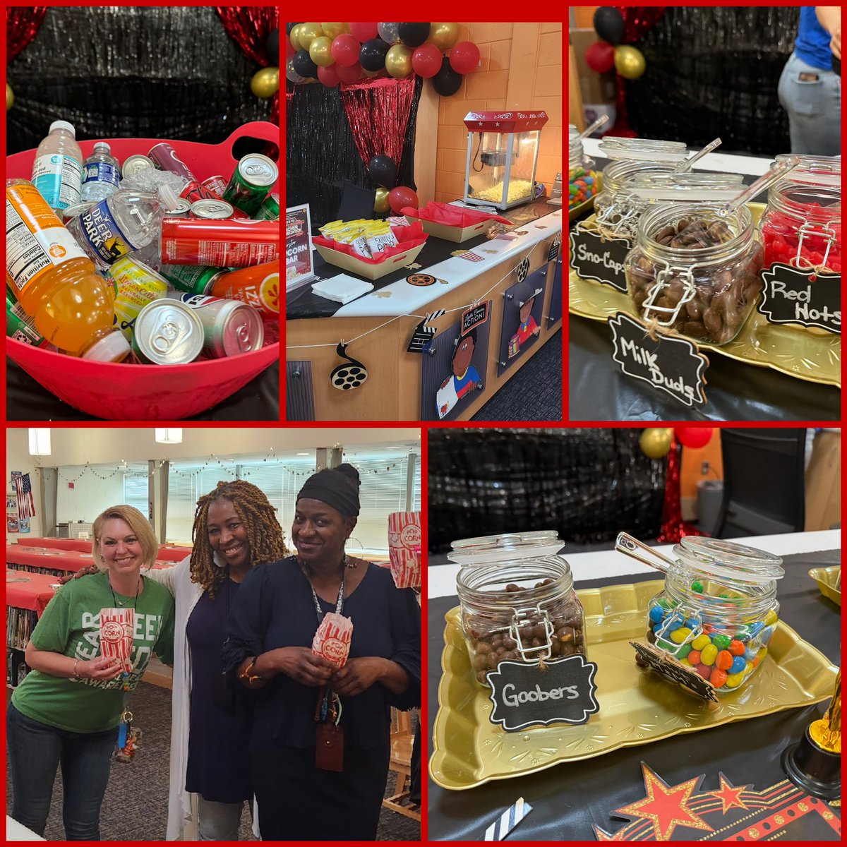 Today was Day 2 of #teacherappreciationweek! We’re Popping! Staff and teachers enjoyed a popcorn bar in the media center. Thank you to the @gwes_pta and parent volunteers for keeping the room stocked all day! 🍿🥤🎉@PGCPSTAG @TonyaW0621