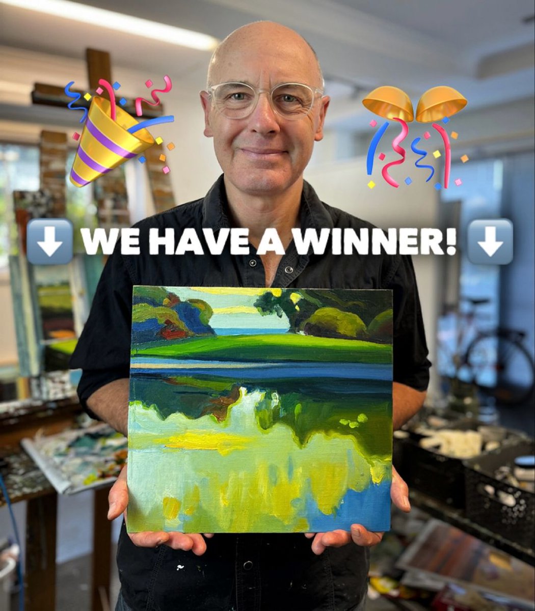 🎉Exciting news! We have a winner for my “Cloudlake” painting giveaway! Congratulations to Erin M. from Maine, USA 🇺🇸! Erin's reaction: “Oh my goodness! That’s amazing! I never win things. You’ve made my week!” Stay tuned for more giveaways!🎨 #ArtGiveaway #WinnerAnnouncement