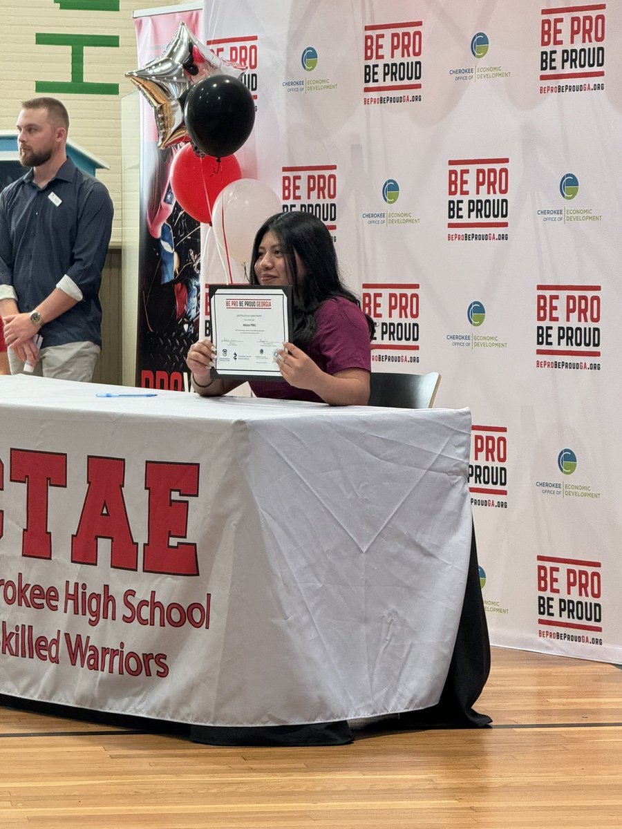 Thank you @CherokeeOED for championing the extraordinary potential in young people today! The #BeProBeProud partnership and signing day for the @CherokeeSchools c/o 2024 Skilled Professionals was so inspiring!
