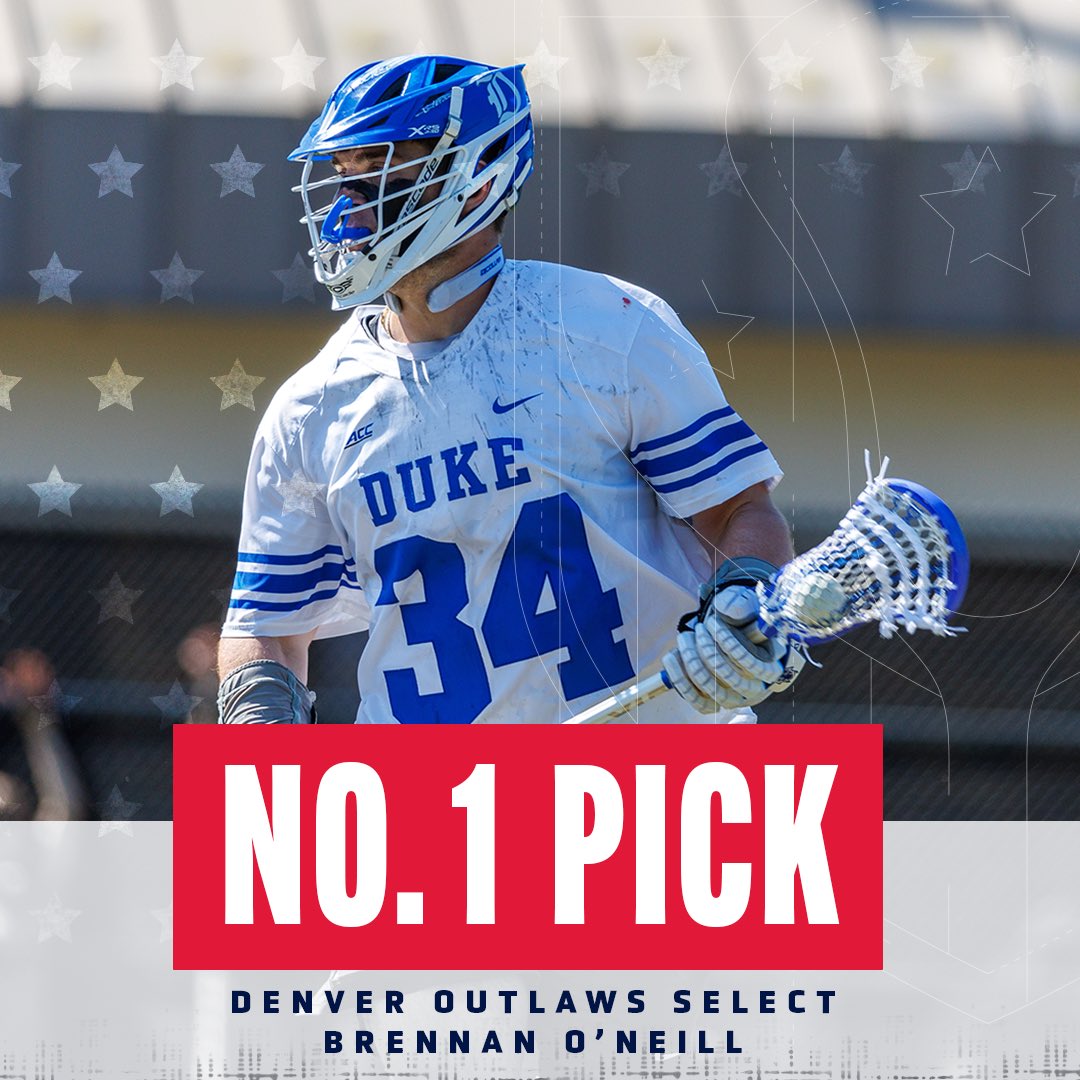 WITH THE NO. 1️⃣ PICK IN THE @PremierLacrosse DRAFT, THE @DenverOutlaws SELECT….. ⭐️ BRENNAN O’NEILL ⭐️