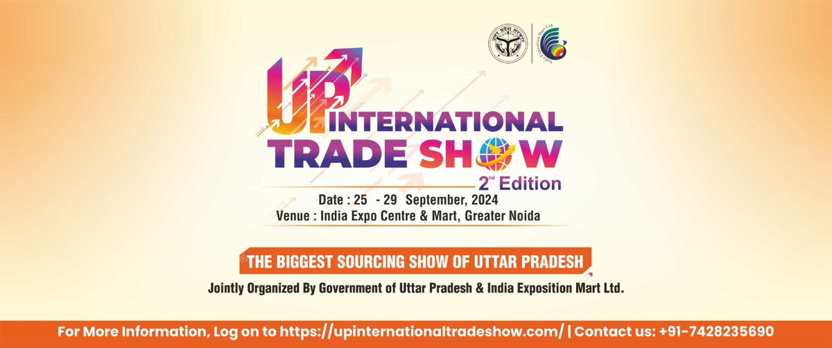 2nd edition of Uttar Prasesh (UP) International Trade Show,UPITS 2024 is to take place from 25-29.9.2024. Grand show will showcase a whole lot of products that are created & manufactured across UP & give opportunities to have B2B & B2C interactions with int businesses