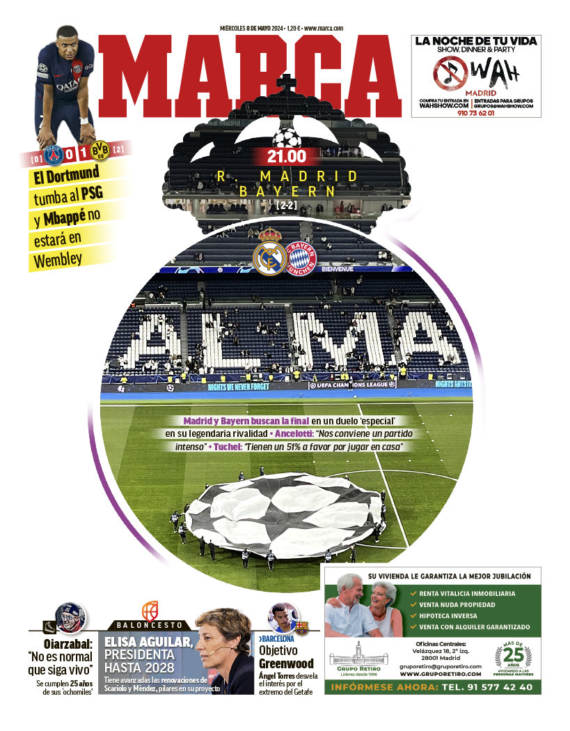 Marca. May 8.
#frontpage #primapagina #rassegnastampa #portada #backpage #football #sports #TomorrowsPapersToday