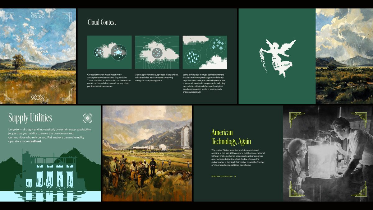 asimov_co's tweet image. Over the last 4 months, we&apos;ve partnered closely with @RainmakerCorp and @ADoricko to create a new aesthetic for technology companies. A brand and website that communicates Rainmaker&apos;s mission to Make Earth Habitable. Let&apos;s dive in 🧵