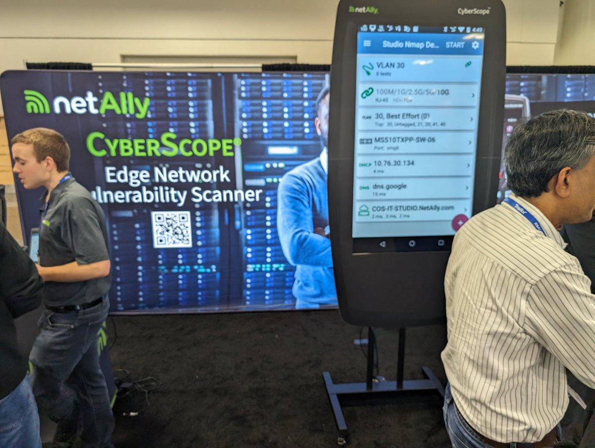Check out the CyberScope from friends at @NetAlly at #rsac North Expo 5285. Awesome stuff! I'll be doing a webinar next month showing how to use the tool for network hardening.