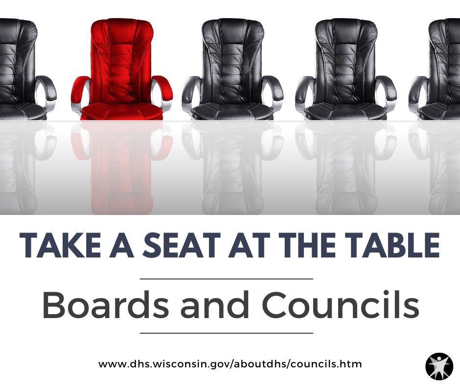 #DidYouKnow? DHS gets advice from boards, councils, and committees about programs and policies that impact people across our state. Take your seat and the table and help shape the future for Wisconsinites. Learn more and see current openings: dhs.wisconsin.gov/aboutdhs/counc…