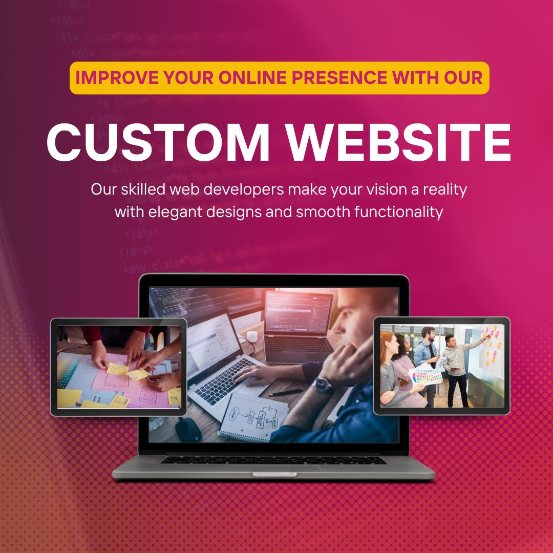 'Your website is often the first impression. Make it unforgettable with our custom web design solutions. 🌐🚀 #DigitalBrand #WebDesigner'