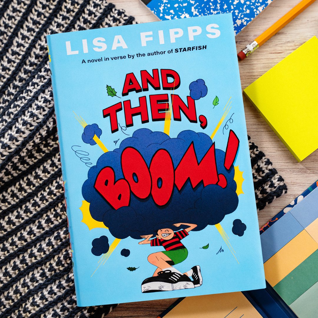 💥 A gripping new novel in verse by the author of the Printz Honor-winning Starfish. AND THEN, BOOM! by @AuthorLisaFipps is a powerful story featuring a poverty-stricken boy who bravely rides out all the storms life keeps throwing at him. ➡️ bit.ly/4d92tly