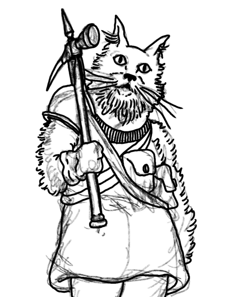 Battlecat with hammer sketch