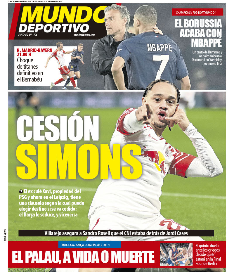 Mundo Deportivo. May 8.
#frontpage #primapagina #rassegnastampa #portada #backpage #football #sports #TomorrowsPapersToday