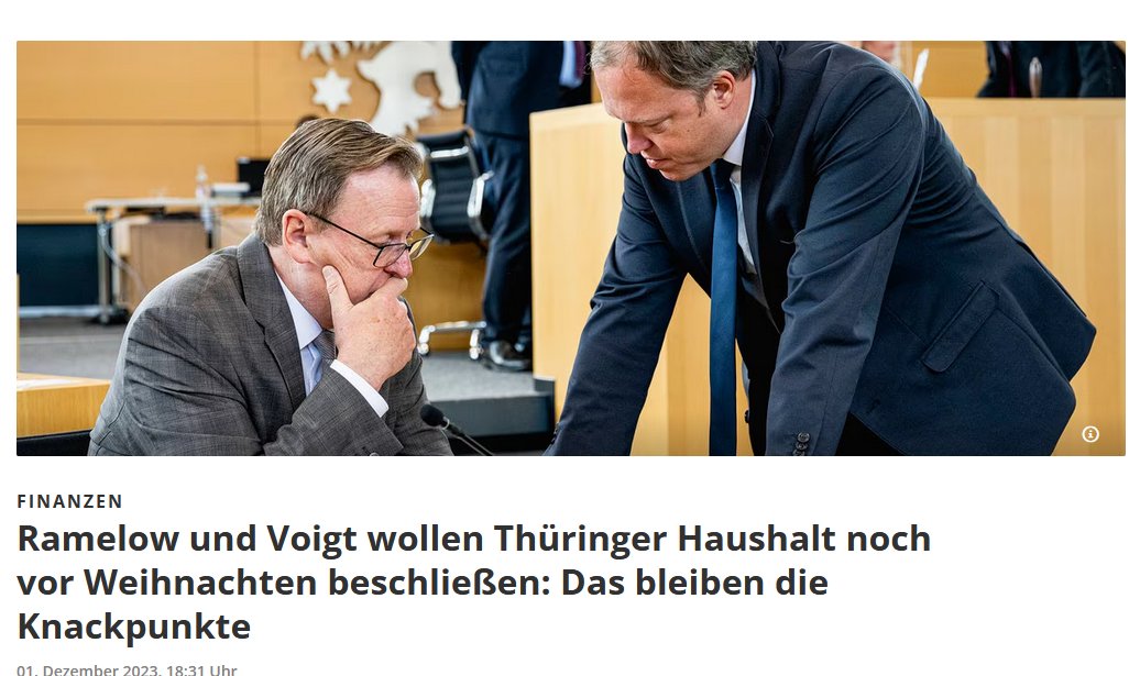 Angeblich gilt in der #CDU auch ein Unvereinbarkeitsbeschluss mit 'Die Linke'. Erinnern wir uns aber noch an #Thueringen, hier eine Meldung von Dezember '23, wie ernst es ihnen damit in Wirklichkeit ist.