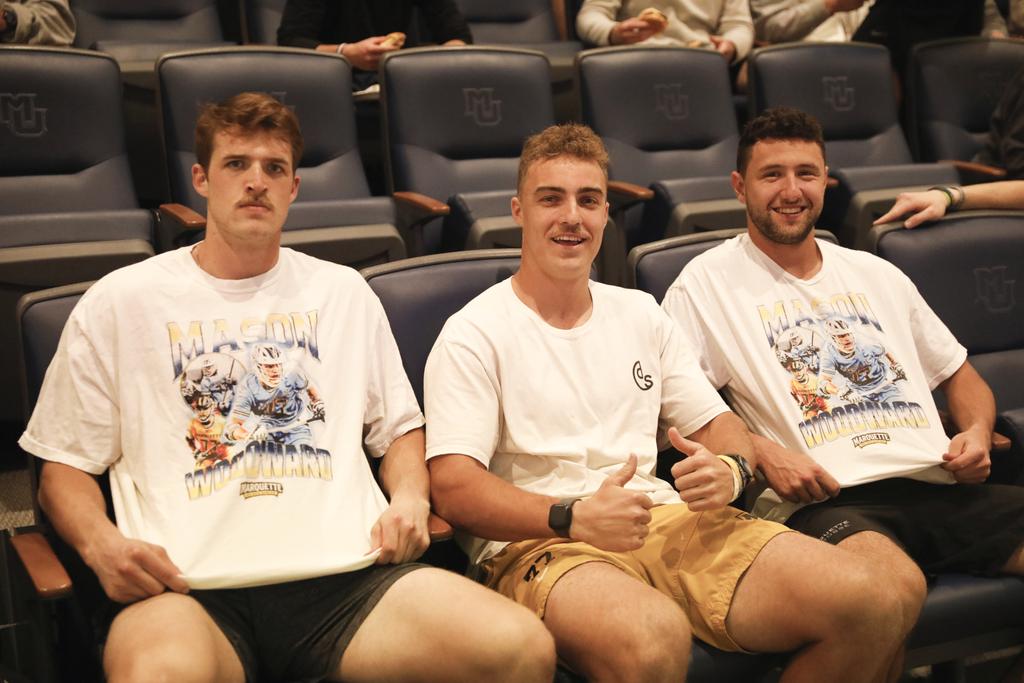 Noah Verlinde and Max Kruszeski are charter members of the Mason Woodward fan club. Tune in now on ESPNU to see where Mason is headed in the @PremierLacrosse College Draft. #WeAreMarquette